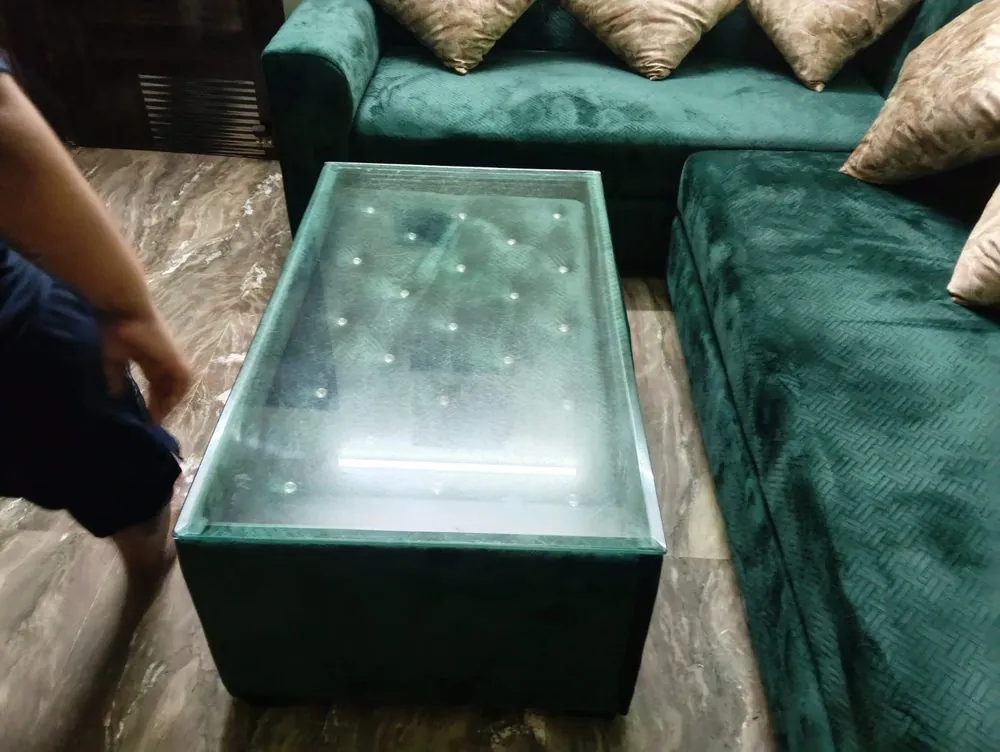 Finished sofa reupholstery detail